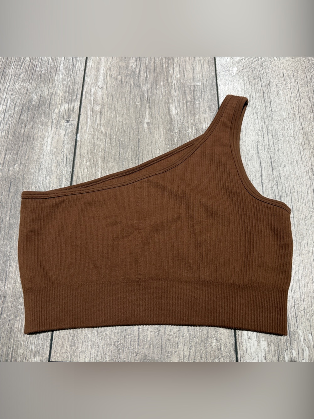 One-Shoulder Ribbed Crop Top - Picture 3 of 3
